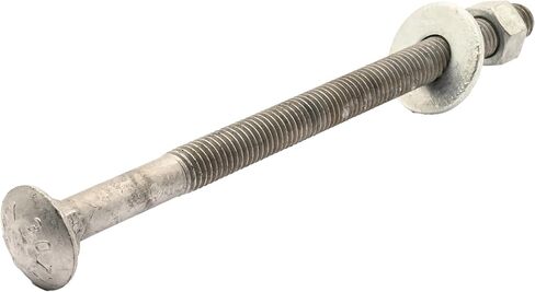 5/8" x 10" (25 Pack) Galvanized Carriage Bolt Kit Grade 307A, Includes 5/8" USS Flat Washers (25 pcs) and 5/8"-11 Hex Nuts (25 pcs), Hot Dip Galvanized for Exterior Use by Fastener Depot, LLC in Saudi Arabia