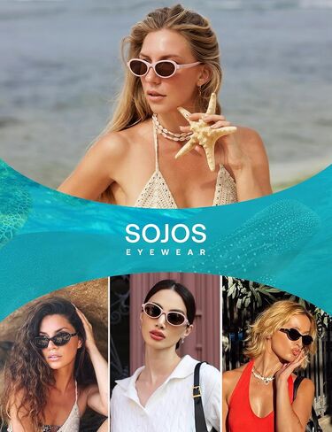 SOJOS Ocean Collection Polarized Retro Oval Small Sunglasses Womens Recycled Plastic Frame Eco-Friendly UV400, Echo in Saudi Arabia