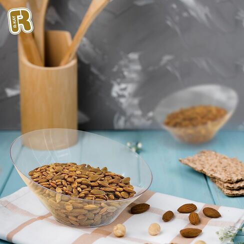 R -kay 6 Pack Angled Candy Bowls - Blasty Blans 20 Oz - Bremium Plastic Serning Bowls Diversion Hucked for Weddings Catering ، Firms ، وجميع المناسبات (واضحة ، متوسطة) in Kuwait