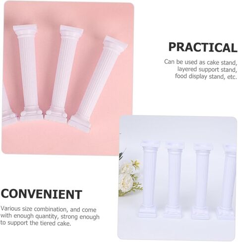 PRETYZOOM 24Pcs Roman Column Cake Support Pillars Long for Tiered Cake Display Cake Stands for Weddings Birthdays in Kuwait