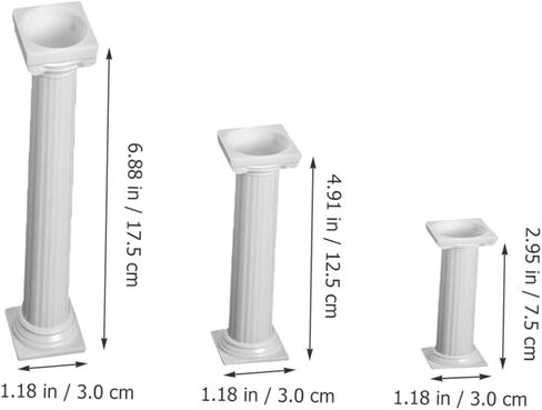 PRETYZOOM 24Pcs Roman Column Cake Support Pillars Long for Tiered Cake Display Cake Stands for Weddings Birthdays in Kuwait