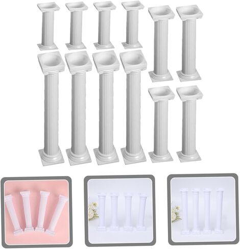 PRETYZOOM 24Pcs Roman Column Cake Support Pillars Long for Tiered Cake Display Cake Stands for Weddings Birthdays in Kuwait
