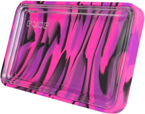 EYCE ProTeck™ Glass Tray - Innovative 2-in-1 Design with Platinum-Cured Silicone Cover, Spacious Surface, Unique Striping, Essential Accessory for Sophisticated Users (Winter) in Saudi Arabia