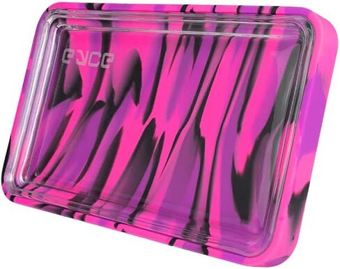 EYCE ProTeck™ Glass Tray - Innovative 2-in-1 Design with Platinum-Cured Silicone Cover, Spacious Surface, Unique Striping, Essential Accessory for Sophisticated Users (Winter) in Saudi Arabia