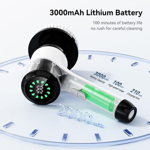 Electric Spin Scrubber for Cleaning-2 Adjustable Speeds,8 Cleaning Brushes,Cordless Cleaning Tools, Shower Scrubber with Long Handle,Power Scrubbers for Cleaning Bathroom, Tile Tub in Saudi Arabia