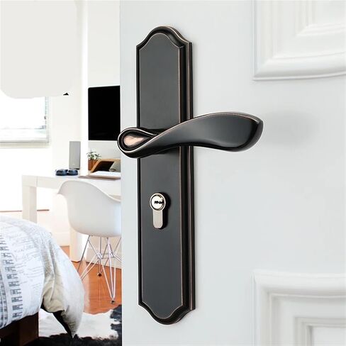 Fashion Mute Room Door Lock Zinc Alloy Interior Door Lock Handles European Style Gate Lock Furniture Hardware 1Pcs(Yellow Bronze_50MM) in Kuwait