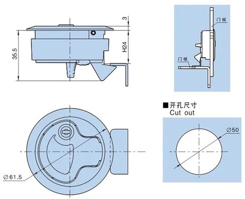 MS739 Round Handle Cabinet Lock MS739-2 Panel Lock with Key Electric Cabinet Door Lock Industrial Cabinet Lock 1Pcs in Kuwait