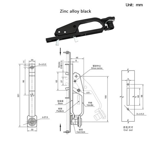 Zinc Alloy Handle Lock Industrial Machinery Equipment Cabinet Door Lock Distribution Box Cabinet Door 1Pcs in Saudi Arabia
