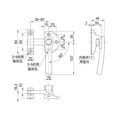 Sealed Sound and Heat Insulation Rotary Stainless Steel Hinge Lock Steam Cabinet Kitchenware Handle 1Pcs(R) in Kuwait