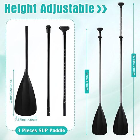 2 PCS Paddle Board Paddle with Surfboard Leash 3 قطع SUP PADDLE Aluminy Aluminy Paddle Dollable Stand Up Paddleboard Paddleboard Leash لركوب الأمواج ركوب ركوب الاحتياط. in Saudi Arabia