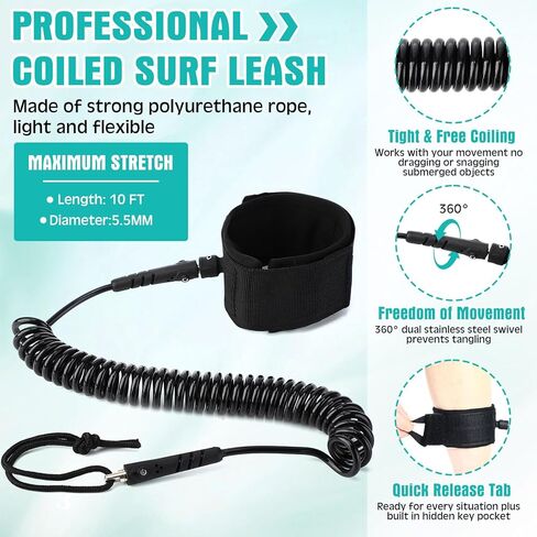 2 PCS Paddle Board Paddle with Surfboard Leash 3 قطع SUP PADDLE Aluminy Aluminy Paddle Dollable Stand Up Paddleboard Paddleboard Leash لركوب الأمواج ركوب ركوب الاحتياط. in Saudi Arabia