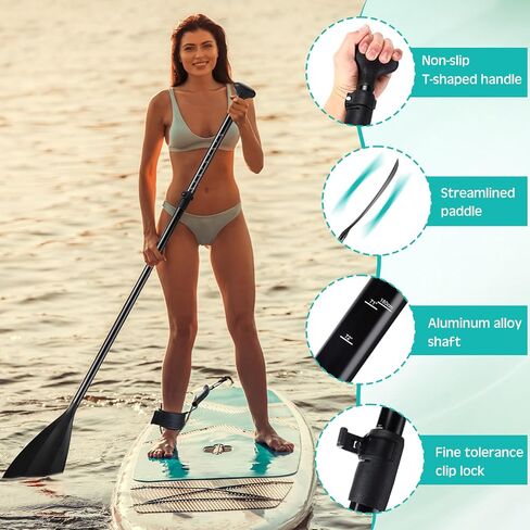 2 PCS Paddle Board Paddle with Surfboard Leash 3 قطع SUP PADDLE Aluminy Aluminy Paddle Dollable Stand Up Paddleboard Paddleboard Leash لركوب الأمواج ركوب ركوب الاحتياط. in Saudi Arabia