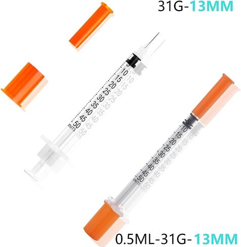 10 حزمة 1/2ml المحاقن 31G 1/2 بوصة (12.7 مم) لوازم المختبر العلمي الصناعي ، حزمة مختومة بشكل فردي in Saudi Arabia