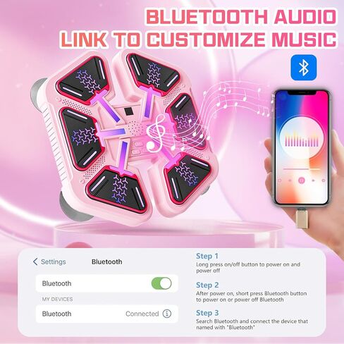 LITTCO 2025 New Music Upgrade Smart Boxing Machine (Thick Version) with Boxing Gloves, Wall-Mounted Fitness Equipment for Family, Children, Teenagers, Girls Birthday in Kuwait