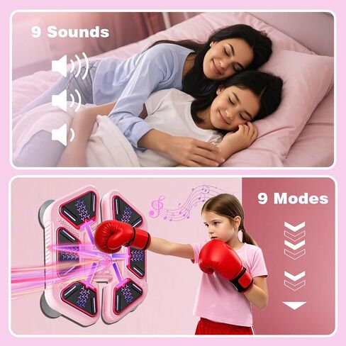 LITTCO 2025 New Music Upgrade Smart Boxing Machine (Thick Version) with Boxing Gloves, Wall-Mounted Fitness Equipment for Family, Children, Teenagers, Girls Birthday in Kuwait