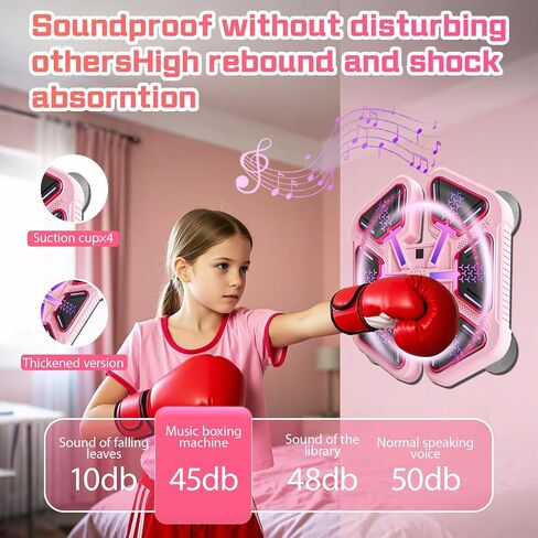 LITTCO 2025 New Music Upgrade Smart Boxing Machine (Thick Version) with Boxing Gloves, Wall-Mounted Fitness Equipment for Family, Children, Teenagers, Girls Birthday in Kuwait