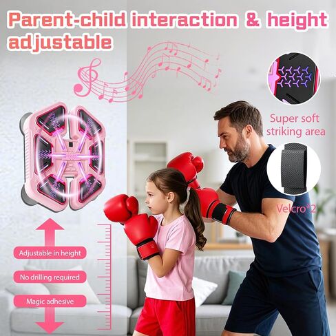 LITTCO 2025 New Music Upgrade Smart Boxing Machine (Thick Version) with Boxing Gloves, Wall-Mounted Fitness Equipment for Family, Children, Teenagers, Girls Birthday in Kuwait