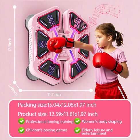 LITTCO 2025 New Music Upgrade Smart Boxing Machine (Thick Version) with Boxing Gloves, Wall-Mounted Fitness Equipment for Family, Children, Teenagers, Girls Birthday in Kuwait