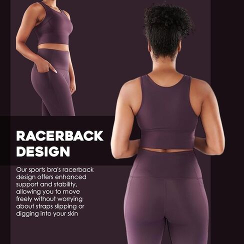 Yanta Tank Bra, High-Impact Racerback Sports Bra for Women, Compression Moisture-Wicking Workout Gym Bra in Saudi Arabia