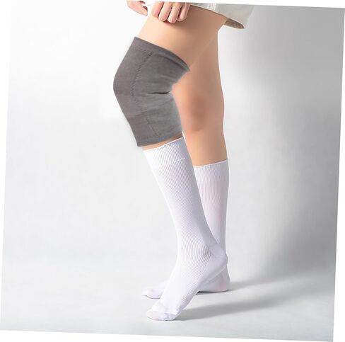 1pair Warm Knee Pads Comfortable Sports Kneecap for Men and Women Grey Fleece Design for Running Hiking Basketball and More Activities in Saudi Arabia