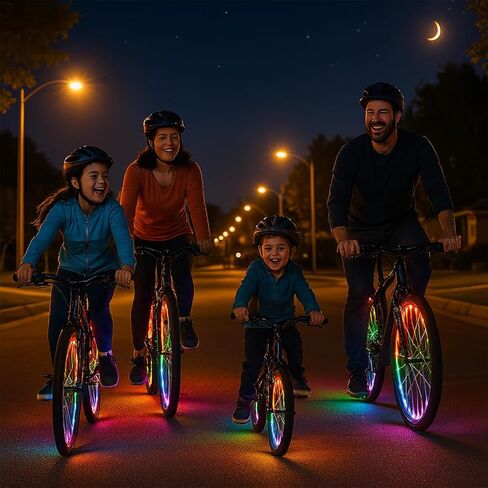 Bike Wheel Lights 2-Pack – LED Bicycle Wheel Lights with Remote Control, 17 Colors 7 Modes, 4 Timer Settings, Waterproof – Great Gift for Kids & Adults in Saudi Arabia