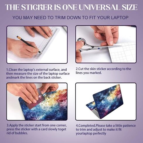 SUPERDANT Stay Positive Laptop Cover Motivational Text Universal Laptop Skin 12 13 13.3 14 15 15.4 15.6 Inches Vinyl Stickers Removable Notebook Personalized Protector in Saudi Arabia