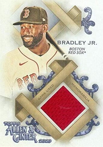 Autograph Warehouse 649730 Jackie Bradley Jr. Player Worn Jersey Patch Baseball Card - Boston Red Sox - 2020 Topps Allen & Ginters No.FSRAJBJ in Saudi Arabia