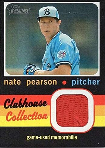 Autograph Warehouse 652638 Nate Pearson Player Worn Jersey Patch Baseball Card - Toronto Blue Jays, Buffalo Bison - 2020 Topps Heritage Clubhouse Collection Black No.CCRNP in Saudi Arabia