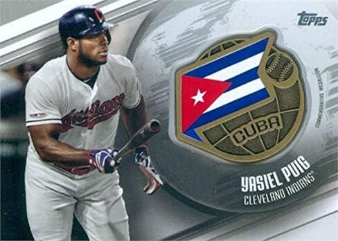 Autograph Warehouse 649837 Yasiel Puig Commemorative Patch Baseball Card - Cuba - 2020 Topps Global Medallion No.GGMYP in Saudi Arabia