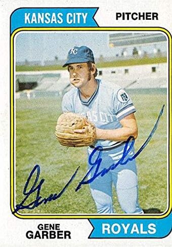 Autograph Warehouse 622928 Gene Garber Autographed Baseball Card - Kansas City Royals - 1974 Topps No.431 in Saudi Arabia
