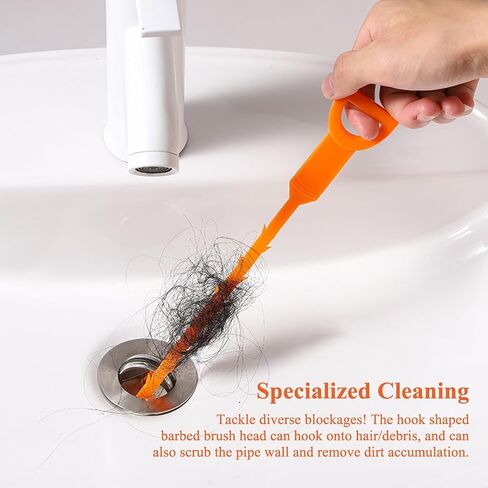 Drain Snake Hair Drain Clog Remover Tool, 25-Inch Flexible Pipe and Tub Cleaner Brush with Grip Handle, Hair Catcher for Bathroom, Kitchen, Bathtub, 10 Pack in Saudi Arabia