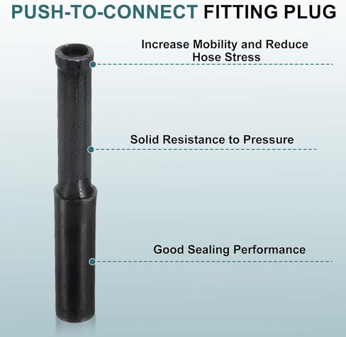 uxcell 25Pcs 5/32"(4mm) Tube OD Push-to-Connect Fittings Plug, Cap Style Pneumatic Blanking Plugs, Leak-Proof Air Push Connectors for Compressed Air Systems in Saudi Arabia