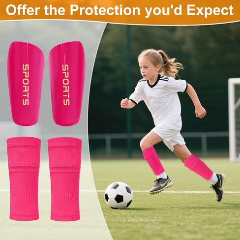 Shin Guards Soccer Kids 2025 Version High-Density Foam Soccer Shin Guard with Sleeves Shin Protective Pads for Youth Toddlers Daily Practice School Competitions Outdoor Play in Kuwait