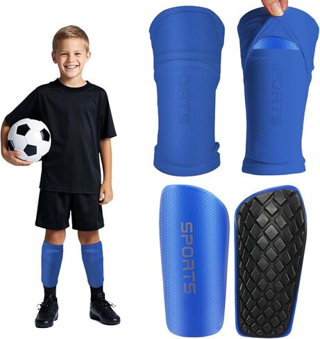 Shin Guards Soccer Kids 2025 Version High-Density Foam Soccer Shin Guard with Sleeves Shin Protective Pads for Youth Toddlers Daily Practice School Competitions Outdoor Play in Kuwait