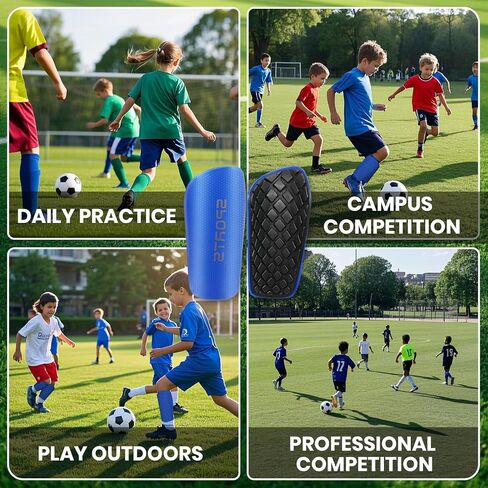 Shin Guards Soccer Kids 2025 Version High-Density Foam Soccer Shin Guard with Sleeves Shin Protective Pads for Youth Toddlers Daily Practice School Competitions Outdoor Play in Kuwait