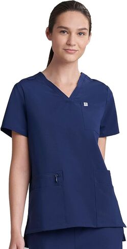 Care+Wear 6-Pocket Utility Relaxed Fit V-Neck Scrub Tops for Women – Moisture Wicking, Ultra-Soft, Wrinkle-Resistant in Saudi Arabia