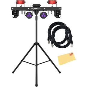 Chauvet DJ Gigbar 2 4-in-1 حزمة إضاءة متعددة الآثار مع كابلات DMX و Oustin Bazaar تلميع القماش in Kuwait