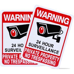 2 عبوة لا توجد علامات على ممتلكات الممتلكات الخاصة ، علامات مراقبة الفيديو في الهواء الطلق-2025 نسخة ، 10 × 7 في ألومنيوم مقاوم للصدأ مقاوم للأشعة فوق البنفسجية-مثالية للمنزل ، الأعمال ، الممر ، CCTV in Kuwait