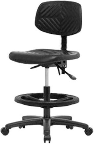 Thomas ECOM PMBCH-RG-T0-A0-NF-RC Polyurethane Medium Bench Height Chair with Black Nylon Base and Without Tilt/Arm, Without Foot Ring, Casters in Saudi Arabia