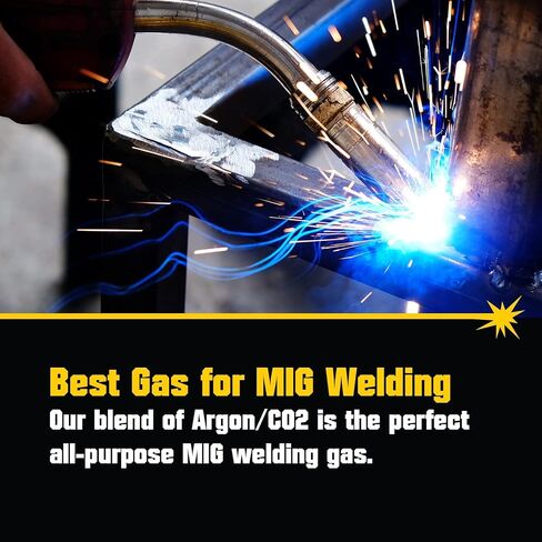 Primeweld 75 ٪ Argon 25 ٪ CO2 زجاجة 80CF | نقطة 3AA | الولايات المتحدة الأمريكية CGA 580 Valve | أفضل مزيج من الغاز لللحام MIG | أسطوانات كاملة وجاهزة للاستخدام in Saudi Arabia