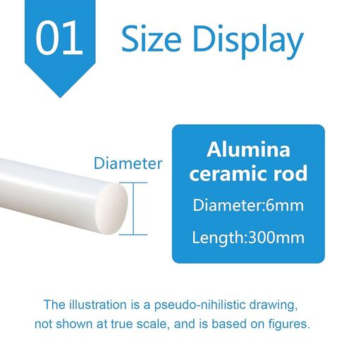 Ceramic Rods- Alumina Ceramic Rod 30cm Length 4-6mm Diameter(Diameter:6mm) in Kuwait