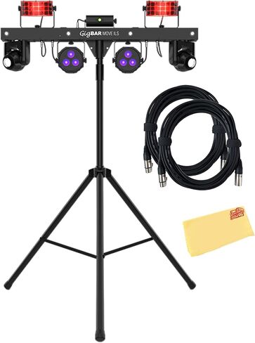Chauvet DJ Gigbar 2 4-in-1 حزمة إضاءة متعددة الآثار مع كابلات DMX و Oustin Bazaar تلميع القماش in Saudi Arabia