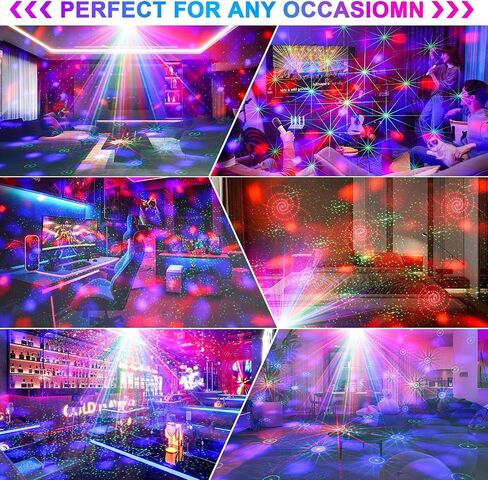 4 in-1 Disco Party Lights - RGB 3 Magic DJ Disco Ball, LED Sound Activated Laser Lights Projector with Remote for Home, Dance, Karaoke, Parties, Wedding, Birthday, Halloween, Christmas, Club Decor in Saudi Arabia