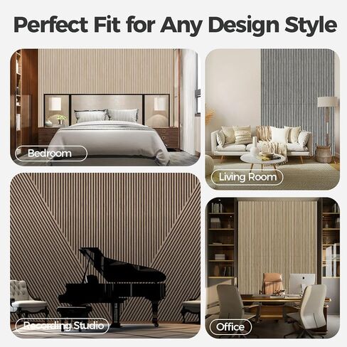 Akumax 2 Pack Sound Proper Planels-96x24inches ألواح شمسية مقاومة للصوت ، قشر ألواح الجدار ثلاثية الأبعاد الزخرفية (Walnut) in Saudi Arabia