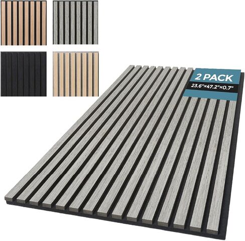 Akumax 2 Pack Sound Proper Planels-96x24inches ألواح شمسية مقاومة للصوت ، قشر ألواح الجدار ثلاثية الأبعاد الزخرفية (Walnut) in Saudi Arabia