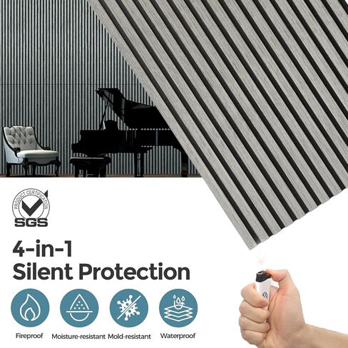 Akumax 2 Pack Sound Proper Planels-96x24inches ألواح شمسية مقاومة للصوت ، قشر ألواح الجدار ثلاثية الأبعاد الزخرفية (Walnut) in Saudi Arabia
