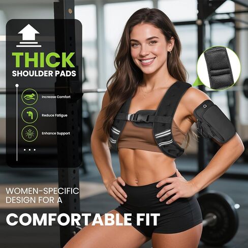 GEEBOBO Weighted Vest for Women Men, 8lb/12lb/16lb/20lb/25lb/30lb Weighted Vest Woman Adjustable Weights for Walking, Strength Training, Running, Muscle Building in Kuwait