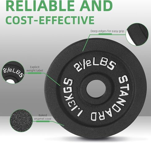 لوحة وزن الحديد الزهر القياسية 1 بوصة لتدريب القوة ورفع الأثقال ، أحجام متعددة in Kuwait