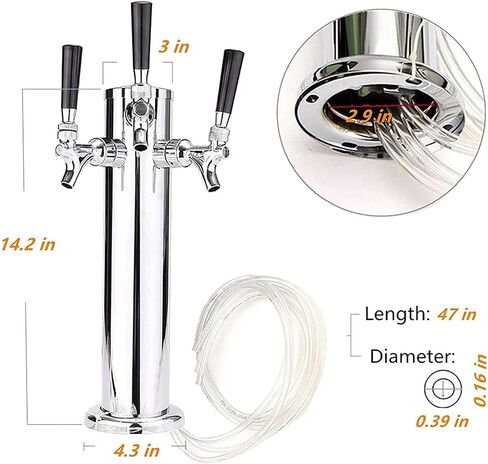 موزع البيرة ، برميل البيرة Three Column Beer Tower ، موزع برج البيرة من الفولاذ المقاوم للصدأ ، مناسب للمطاعم والحفلات in Saudi Arabia