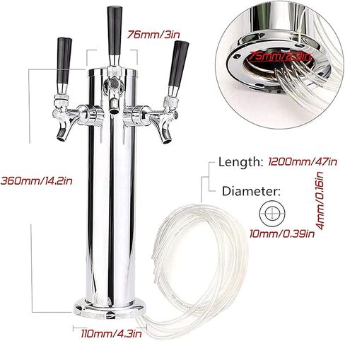 موزع البيرة ، برميل البيرة Three Column Beer Tower ، موزع برج البيرة من الفولاذ المقاوم للصدأ ، مناسب للمطاعم والحفلات in Saudi Arabia